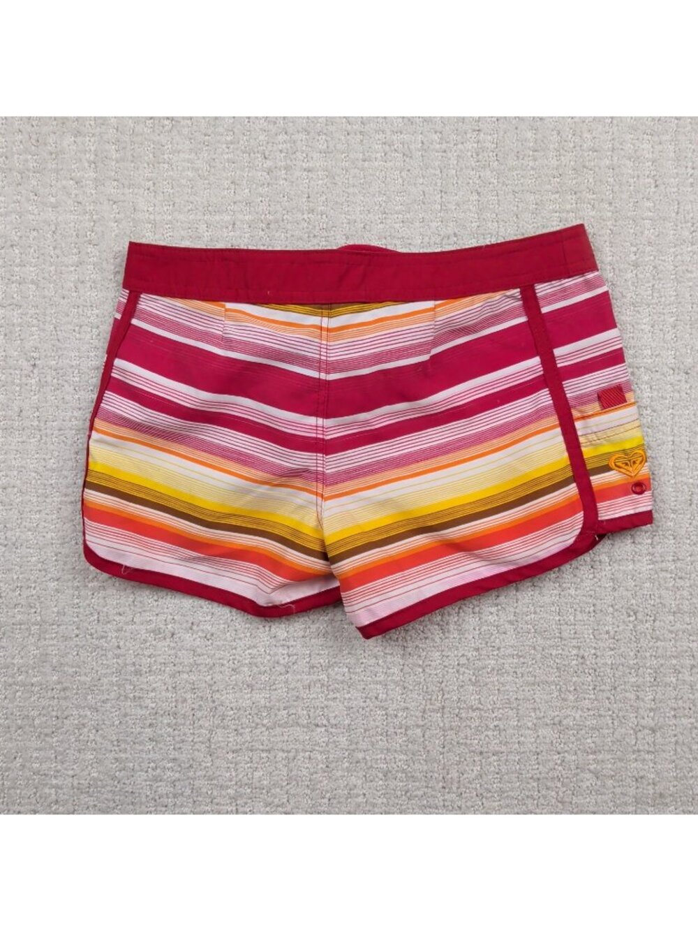 Y2K Roxy Girl Board Short Surfer Girl Sz 10 Beach Striped Boho Summer 2000's